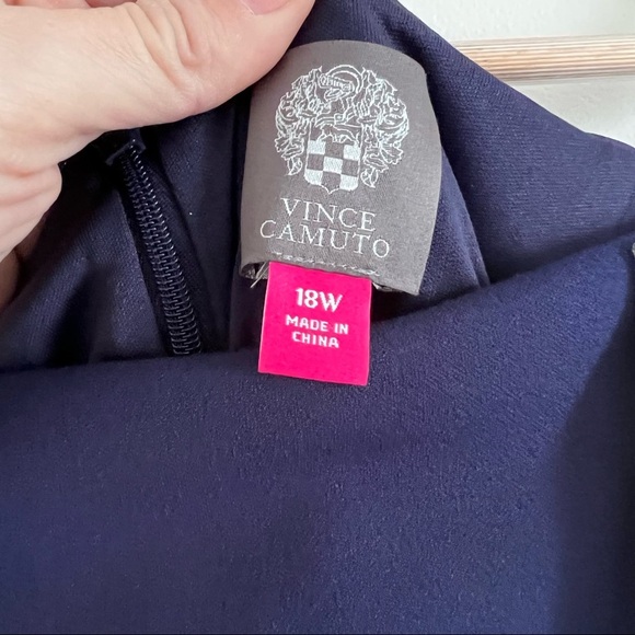 Vince Camuto Navy Off Shoulder Formal Gown - Picture 7 of 9